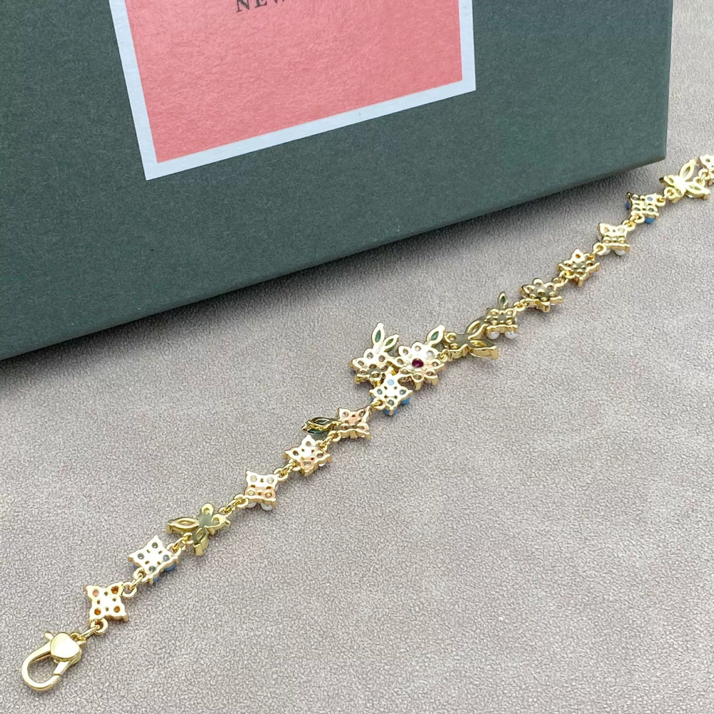 kate spade Zircon Flower Butterfly Beaded Asymmetric Bracelet - Picture 4 of 6